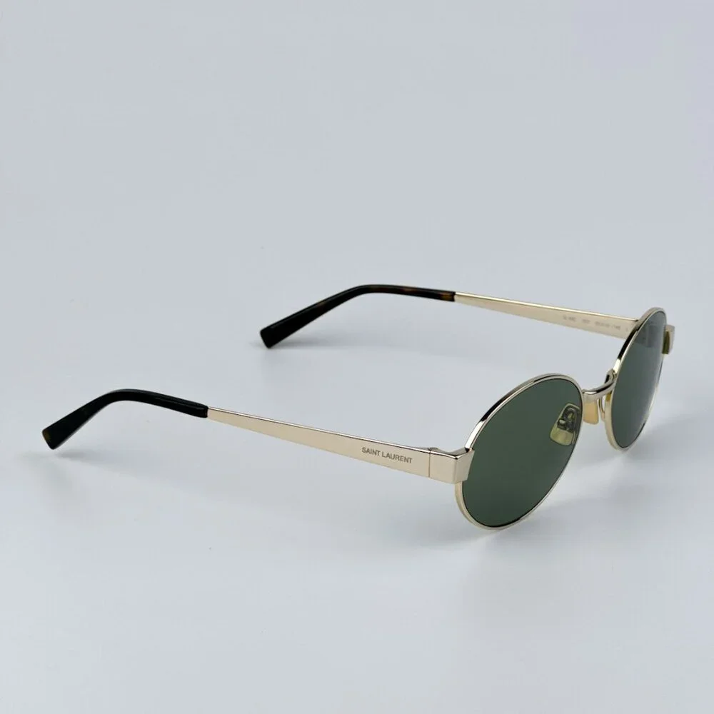 Saint Laurent SL692 003 BRAND NEW Sunglasses Gold Green Oval Men